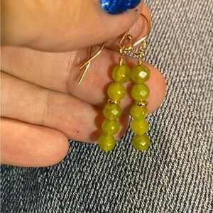Korean Jade & Hill Tribe Vermeil / Gold Filled Earrings
